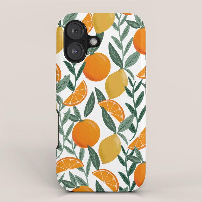 Citrus Fruit Pattern Lemons Oranges Botanical Design iPhone Case Gallery Image 1
