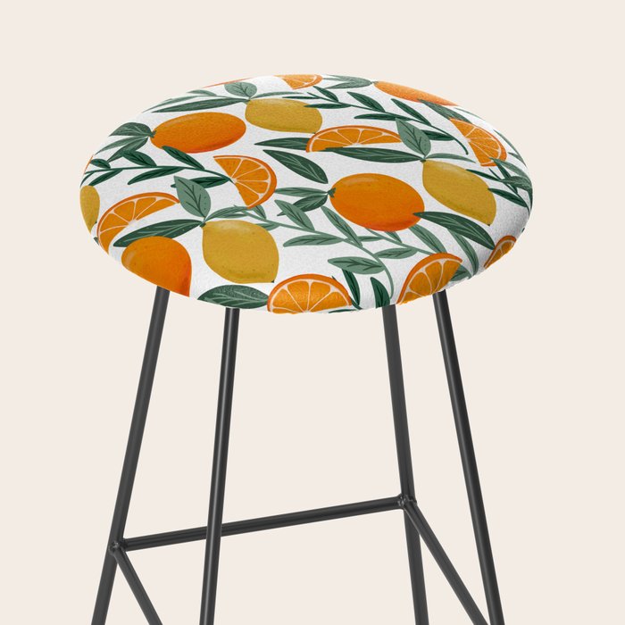 Citrus Fruit Pattern Lemons Oranges Botanical Design Stool Gallery Image 2
