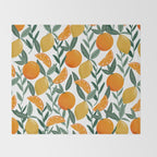 Citrus Fruit Pattern Lemons Oranges Botanical Design Throw Blanket Gallery Image 2