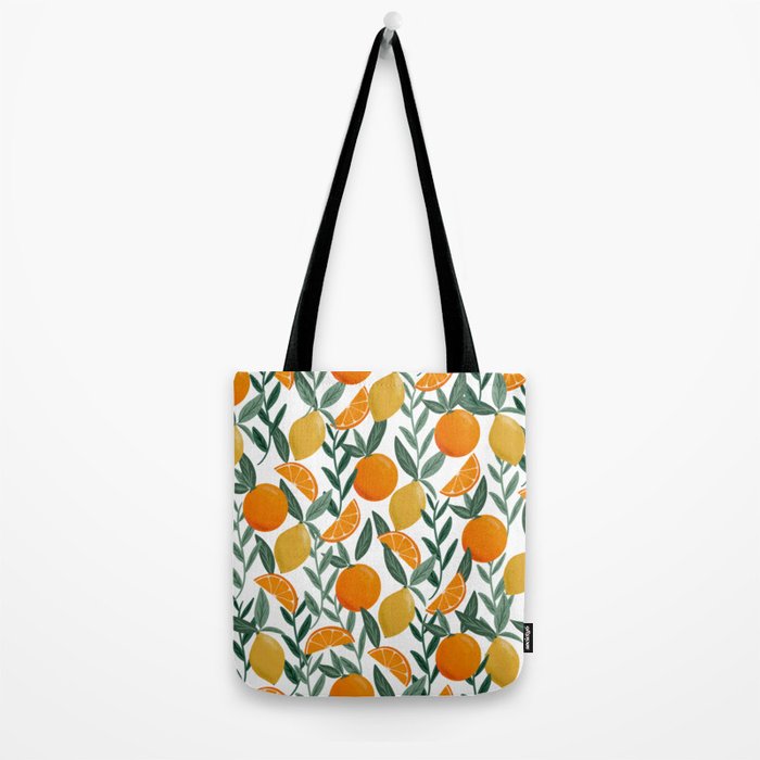Citrus Fruit Pattern Lemons Oranges Botanical Design Tote Bag Gallery Image 2