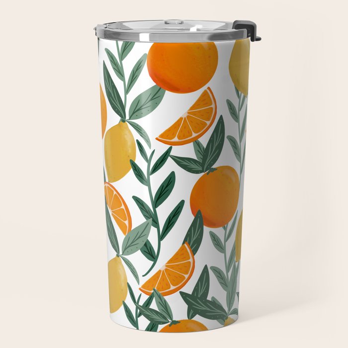Citrus Fruit Pattern Lemons Oranges Botanical Design Travel Mug Gallery Image 2