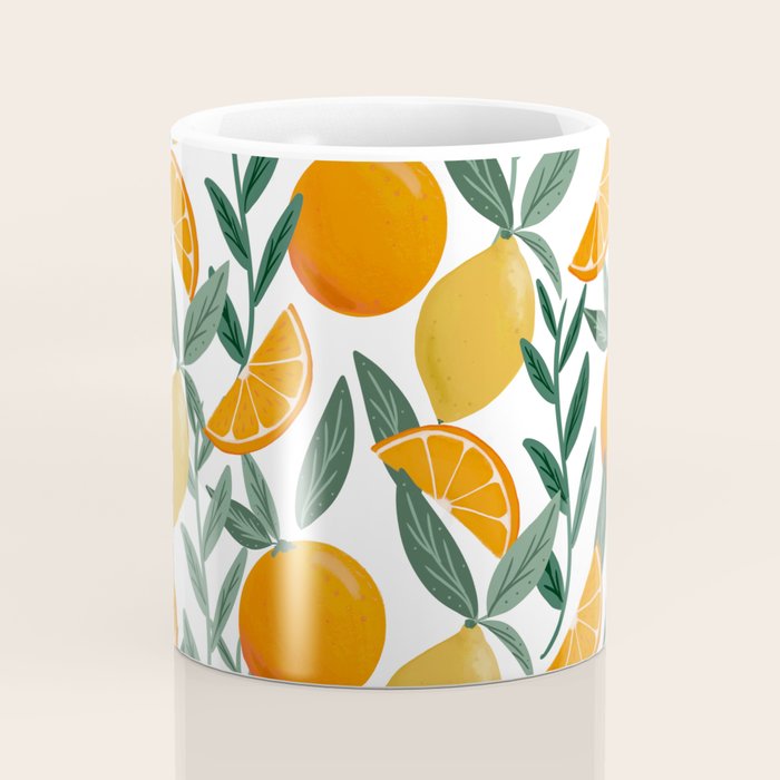 Citrus Fruit Pattern Lemons Oranges Botanical Design Coffee Mug Gallery Image 4