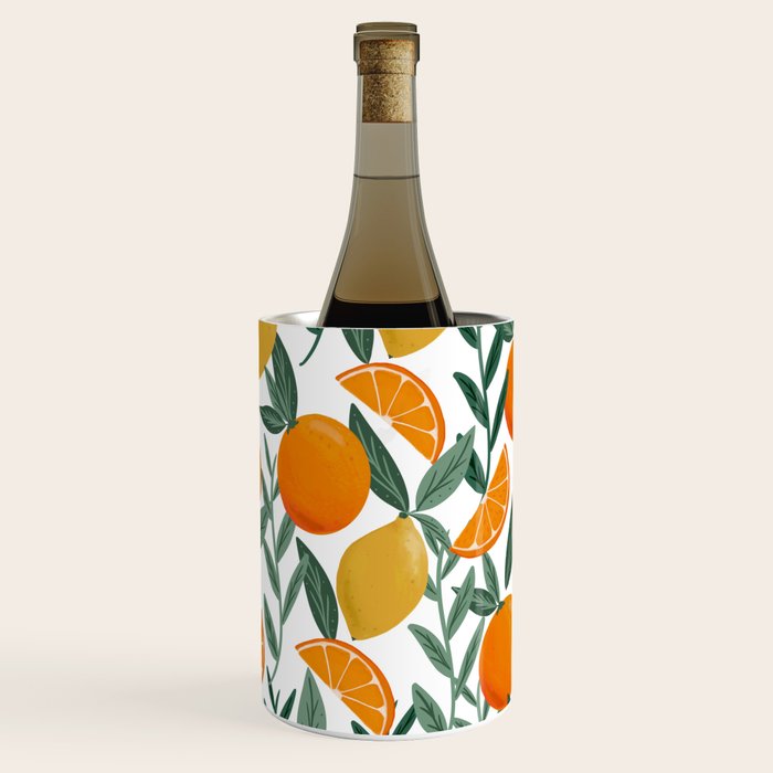 Citrus Fruit Pattern Lemons Oranges Botanical Design Wine Chiller Gallery Image 2