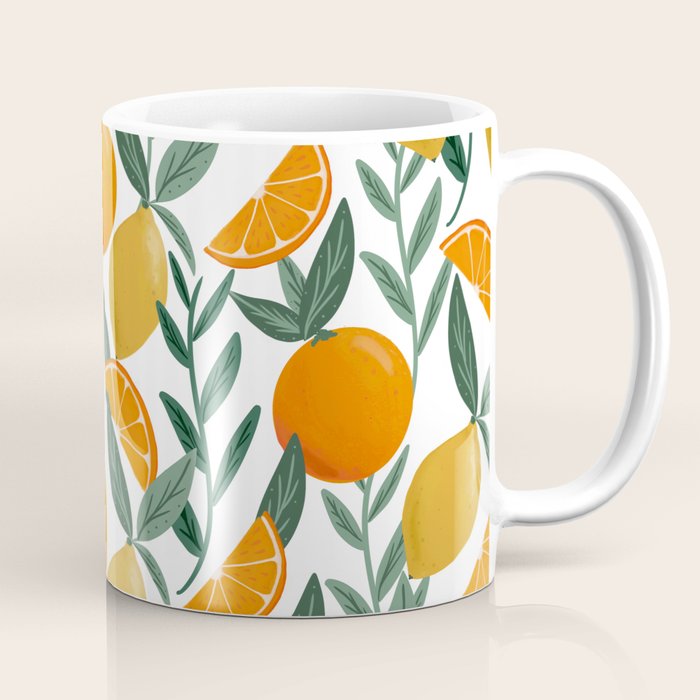 Citrus Fruit Pattern Lemons Oranges Botanical Design Coffee Mug Gallery Image 1
