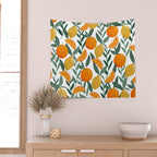 Citrus Fruit Pattern Lemons Oranges Botanical Design Wall Tapestry Gallery Image 2