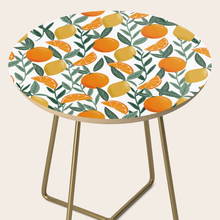 Citrus Fruit Pattern Lemons Oranges Botanical Design Side Table Gallery Image 2