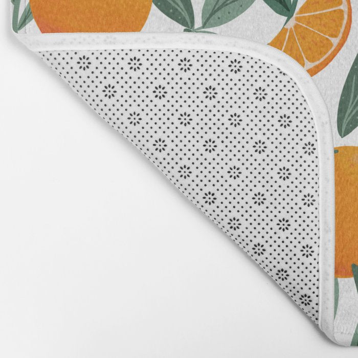 Citrus Fruit Pattern Lemons Oranges Botanical Design Bath Mat Gallery Image 2