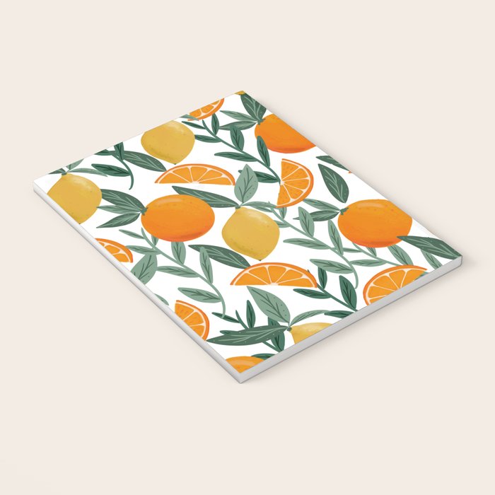 Citrus Fruit Pattern Lemons Oranges Botanical Design Notebook Gallery Image 3