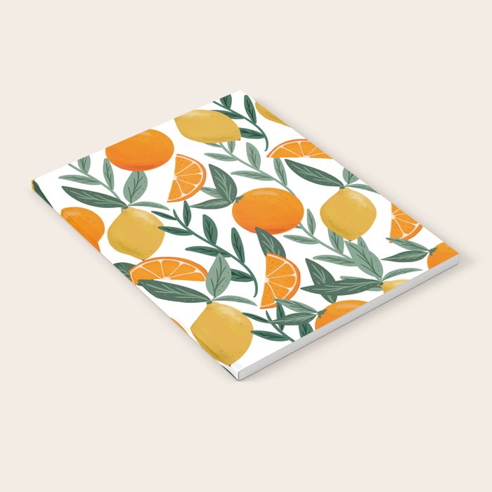 Citrus Fruit Pattern Lemons Oranges Botanical Design Notebook Gallery Image 1