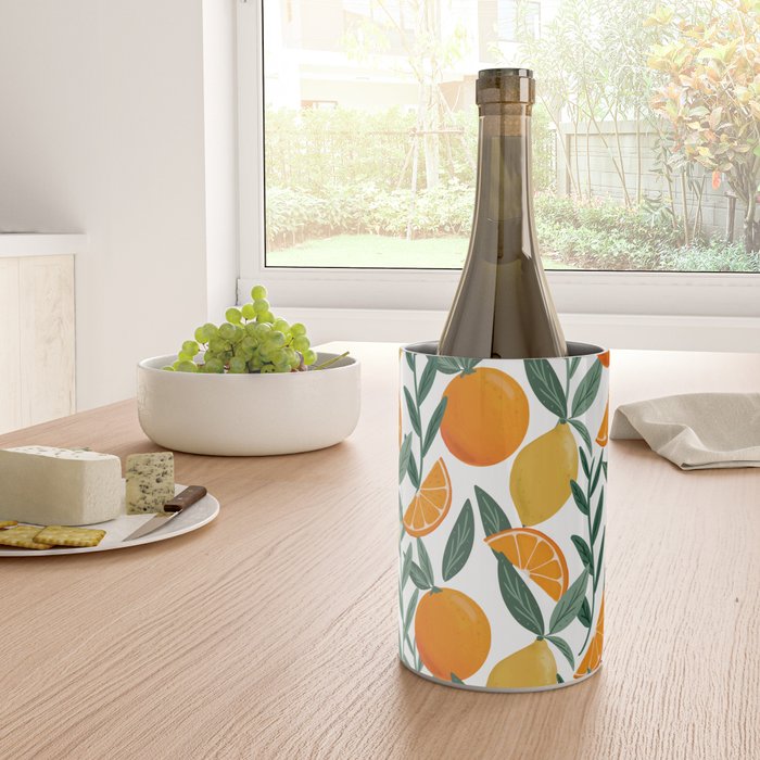 Citrus Fruit Pattern Lemons Oranges Botanical Design Wine Chiller Gallery Image 4