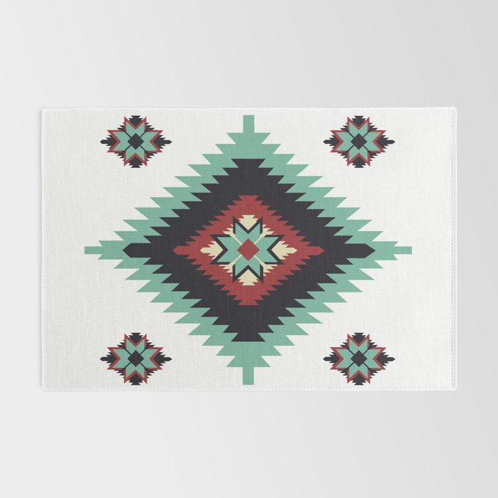 Southwest Santa Fe Geometric Tribal Indian Pattern Rug Gallery Image 2