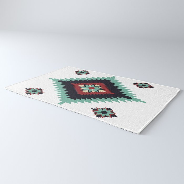 Southwest Santa Fe Geometric Tribal Indian Pattern Rug Gallery Image 3