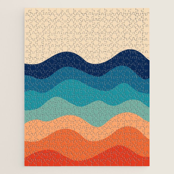 Retro 70s Waves Jigsaw Puzzle Gallery Image 1
