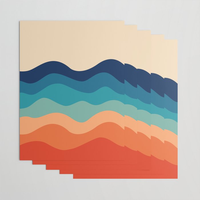 Retro 70s Waves Wrapping Paper Gallery Image 3
