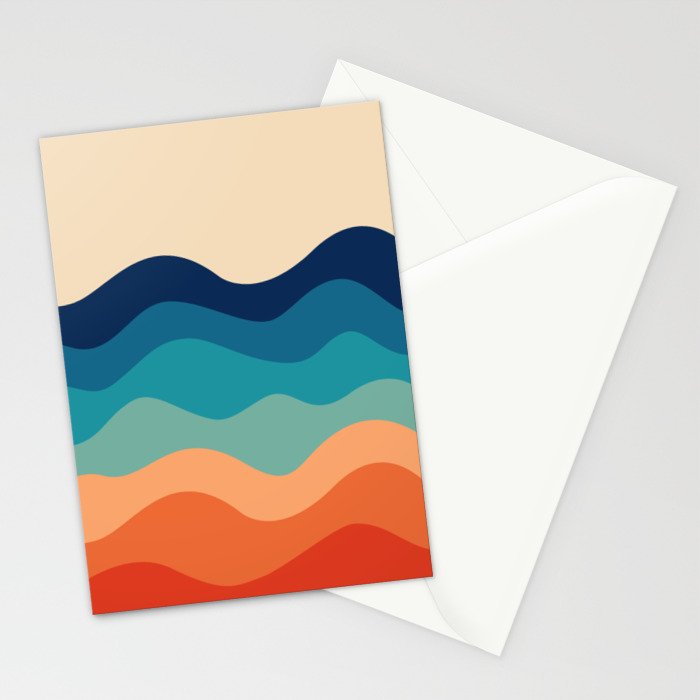 Retro 70s Waves Stationery Card Gallery Image 2