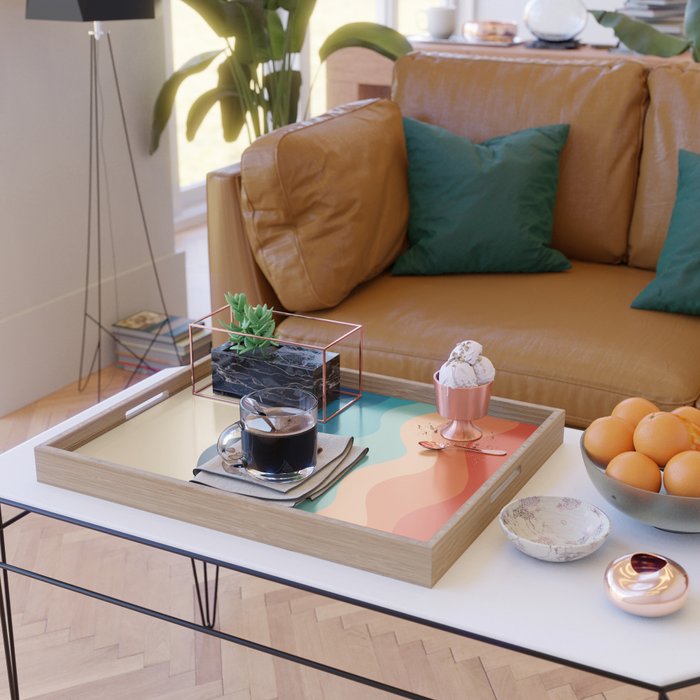 Retro 70s Waves Serving Tray Gallery Image 2