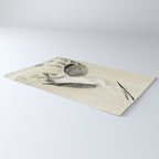 Herons in the rain - Japanese vintage woodblock print Rug Gallery Image 3