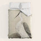 Herons in the rain - Japanese vintage woodblock print Comforter Gallery Image 6