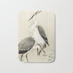 Herons in the rain - Japanese vintage woodblock print Bath Mat Gallery Image 1