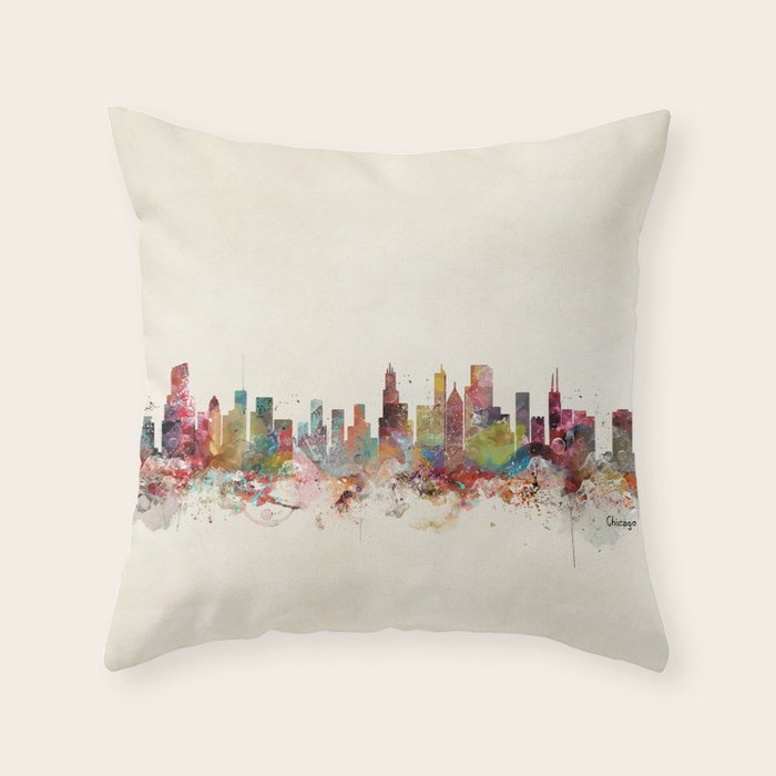 chicago illinois Throw Pillow Gallery Image 1