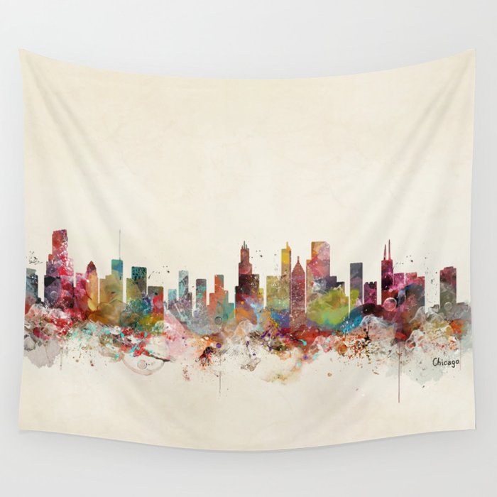 chicago illinois Wall Tapestry Gallery Image 1