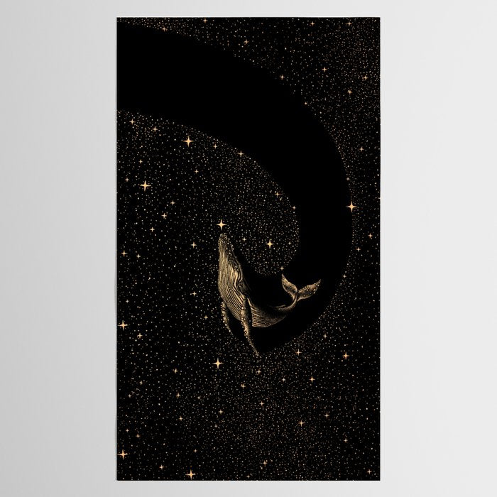 Starry Whale - Dark GOLD Version Tablecloth Gallery Image 2