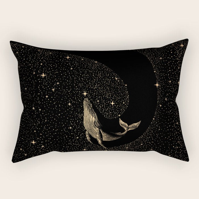 Starry Whale - Dark GOLD Version Rectangular Pillow Gallery Image 1