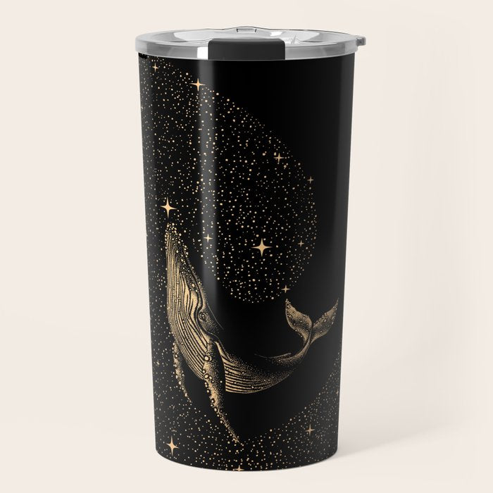 Starry Whale - Dark GOLD Version Travel Mug Gallery Image 1