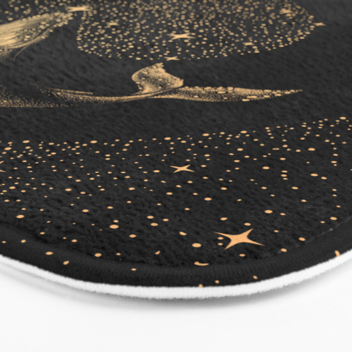 Starry Whale - Dark GOLD Version Bath Mat Gallery Image 3