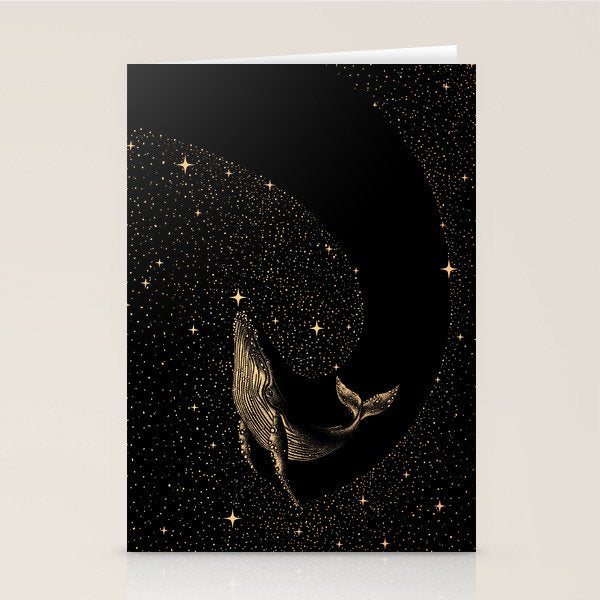 Starry Whale - Dark GOLD Version Stationery Card Gallery Image 1