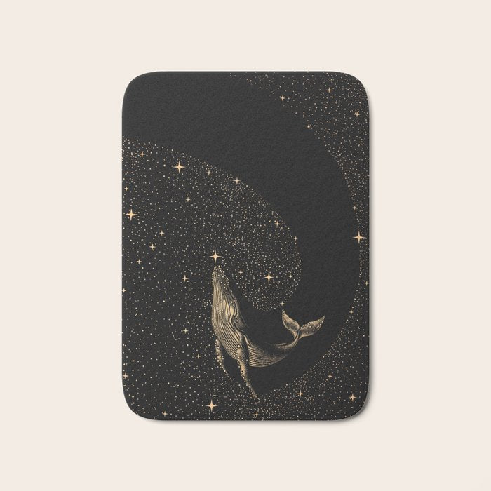 Starry Whale - Dark GOLD Version Bath Mat Gallery Image 1