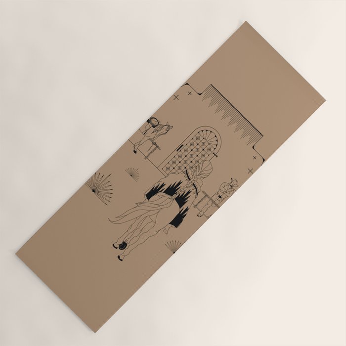 Last Stop - Tan & Black Yoga Mat Gallery Image 1