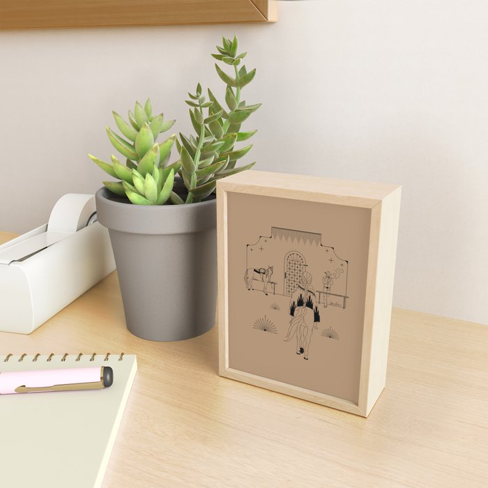 Last Stop - Tan & Black Mini Art Print Gallery Image 2