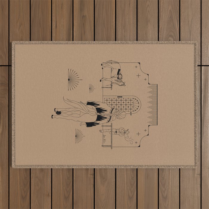 Last Stop - Tan & Black Outdoor Rug Gallery Image 1