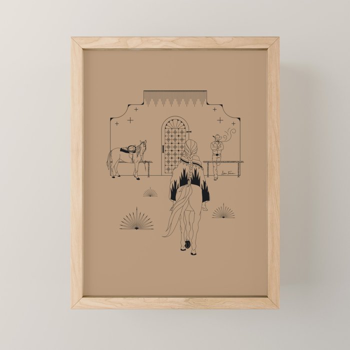 Last Stop - Tan & Black Mini Art Print Gallery Image 1