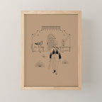 Last Stop - Tan & Black Mini Art Print Gallery Image 1