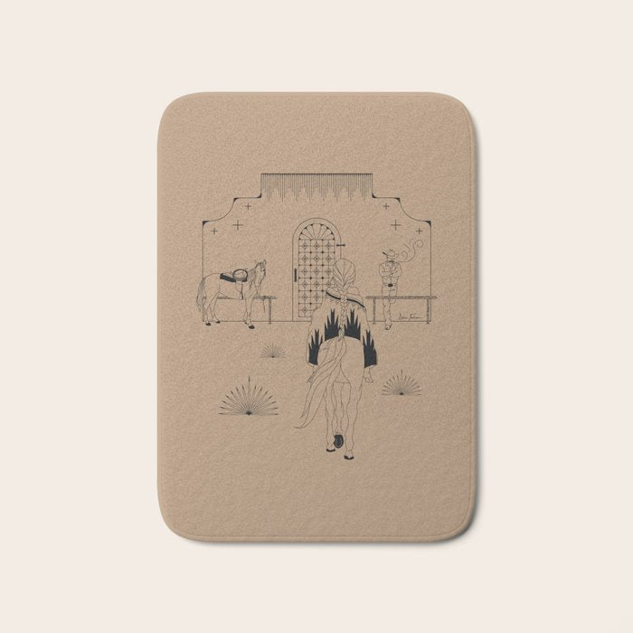 Last Stop - Tan & Black Bath Mat Gallery Image 1