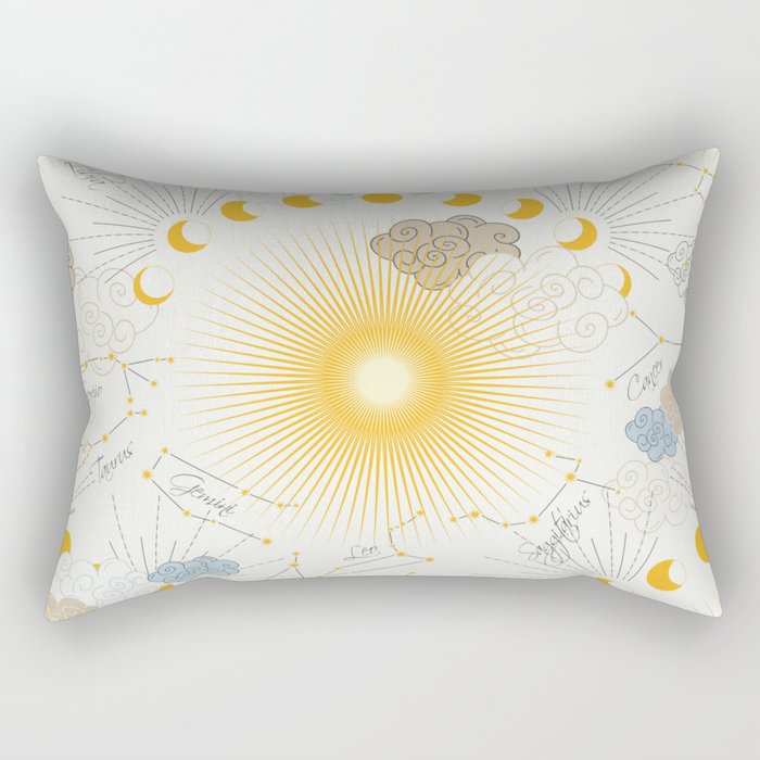 Feel the Cosmic Zodiac signs Rectangular Pillow Gallery Image 1
