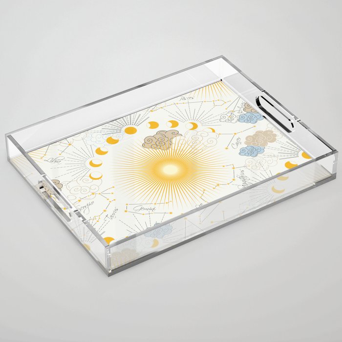 Feel the Cosmic Zodiac signs Acrylic Tray Gallery Image 1