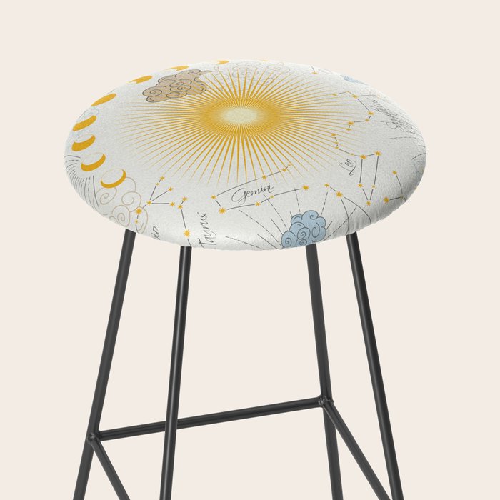 Feel the Cosmic Zodiac signs Stool Gallery Image 2