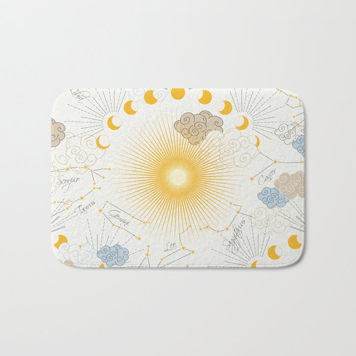 Feel the Cosmic Zodiac signs Bath Mat Gallery Image 1