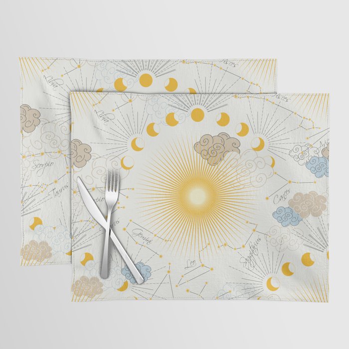 Feel the Cosmic Zodiac signs Placemat