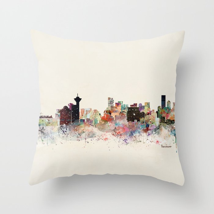 vancouver skyline Throw Pillow Gallery Image 6