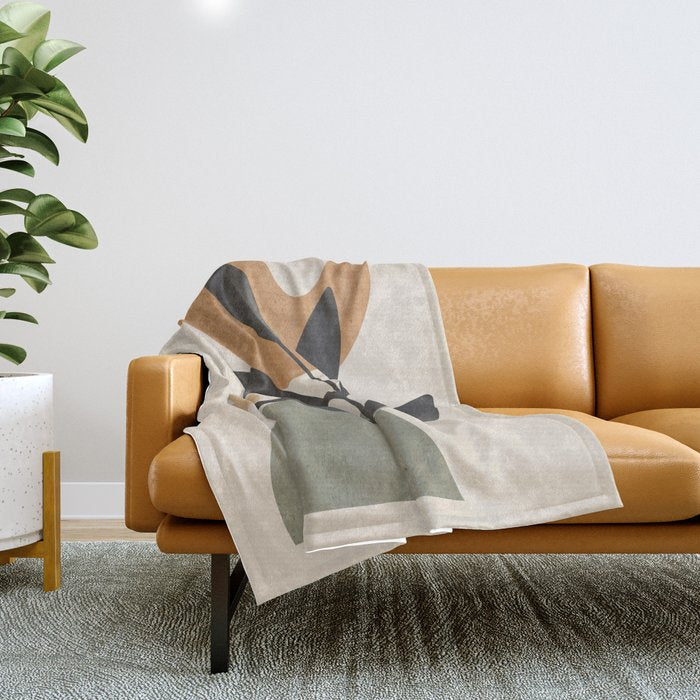 Abstract Minimal -Plant 9 Throw Blanket Gallery Image 1
