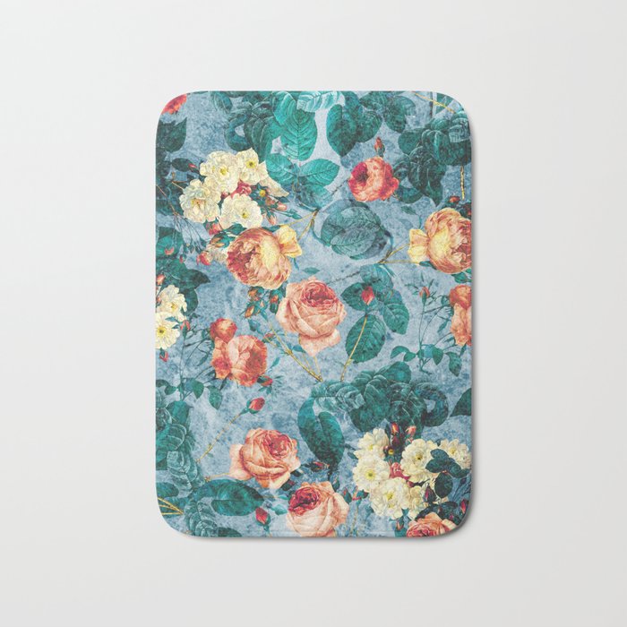Floral and Marble Texture II Bath Mat Gallery Image 1