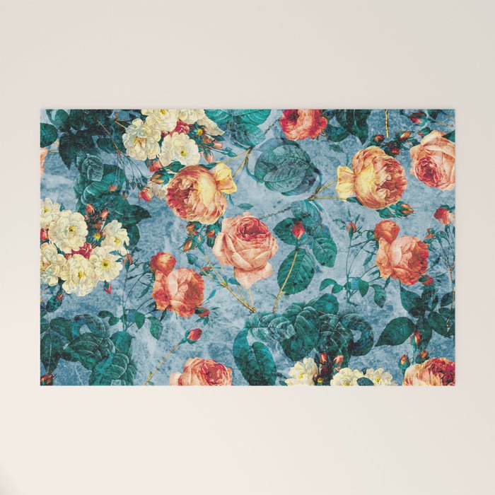 Floral and Marble Texture II Welcome Mat Gallery Image 1