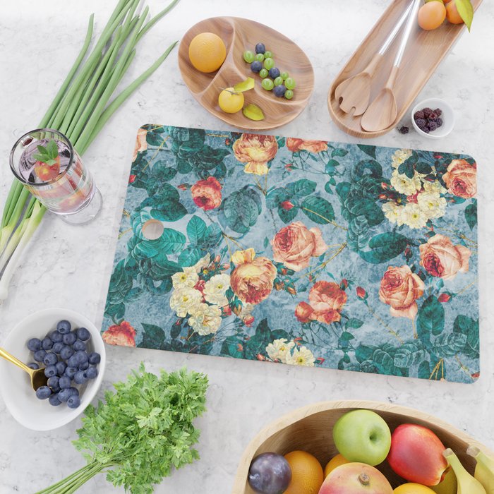 Floral and Marble Texture II Cutting Board Gallery Image 2