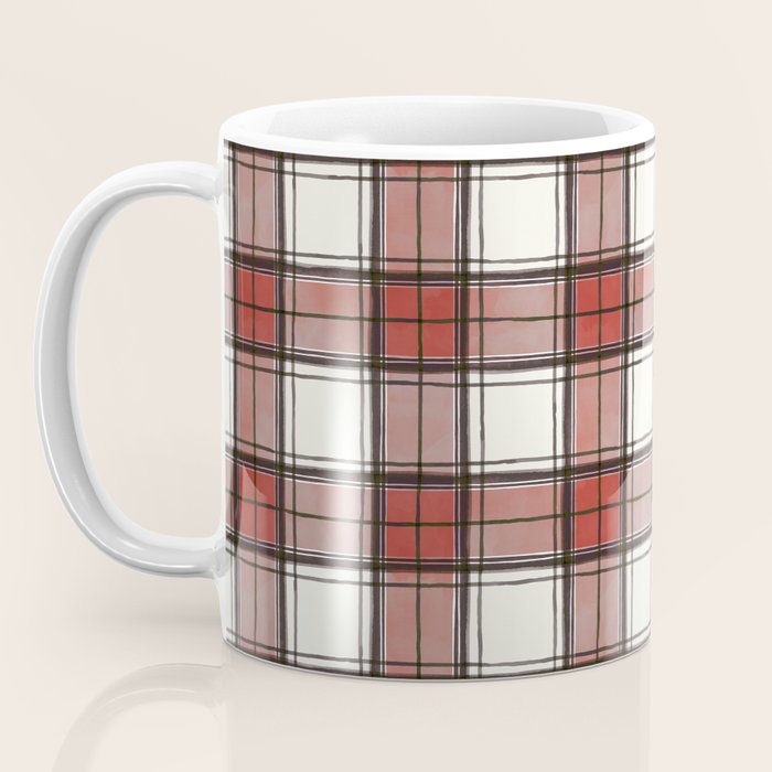 Holiday Plaids - Rustic checks Red Coffee Mug Gallery Image 3