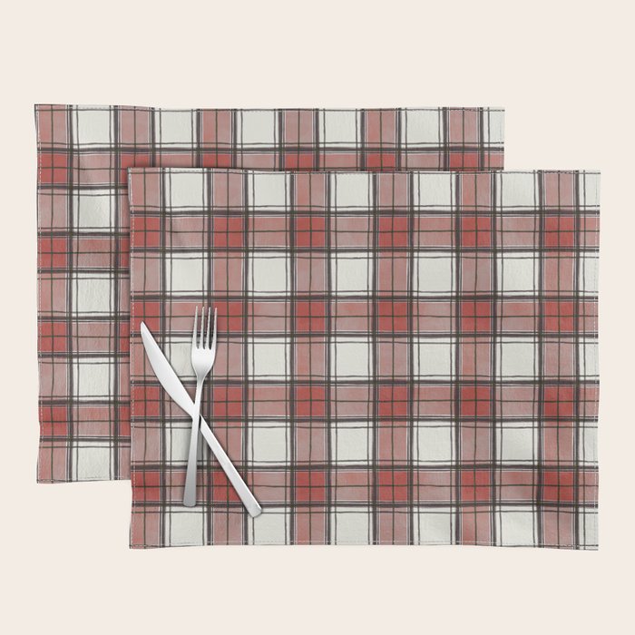 Holiday Plaids - Rustic checks Red Placemat Gallery Image 1