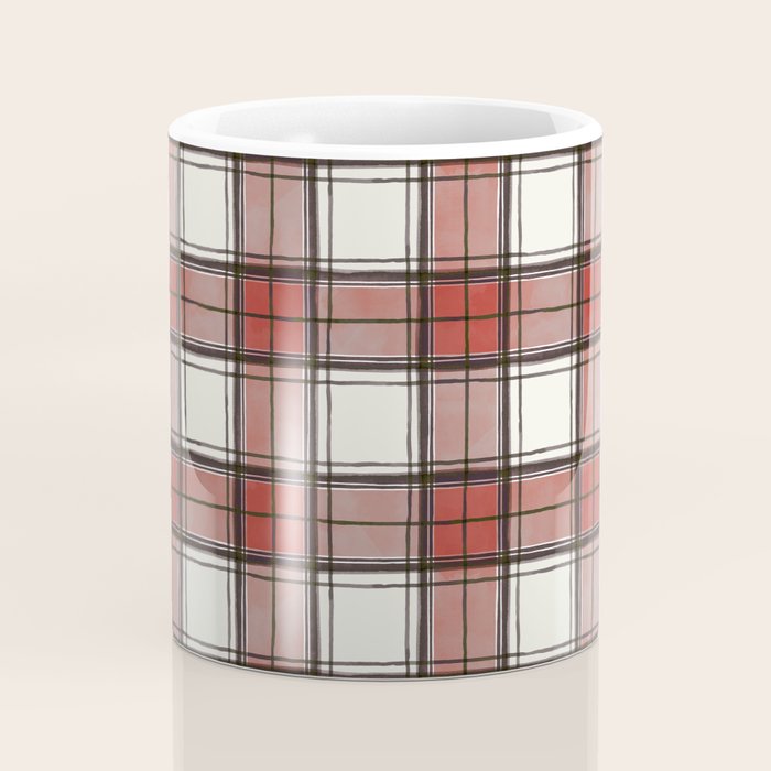 Holiday Plaids - Rustic checks Red Coffee Mug Gallery Image 4